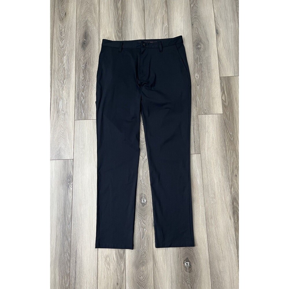 Rhone Commuter Pants Mens Sz 33x32 Black Stretch Slim Fit Golf Chino Flex Knit
